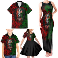 Skulls Aztec Warriors Family Matching Tank Maxi Dress and Hawaiian Shirt - Wonder Print Shop