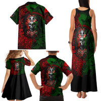 Skulls Aztec Warriors Family Matching Tank Maxi Dress and Hawaiian Shirt - Wonder Print Shop