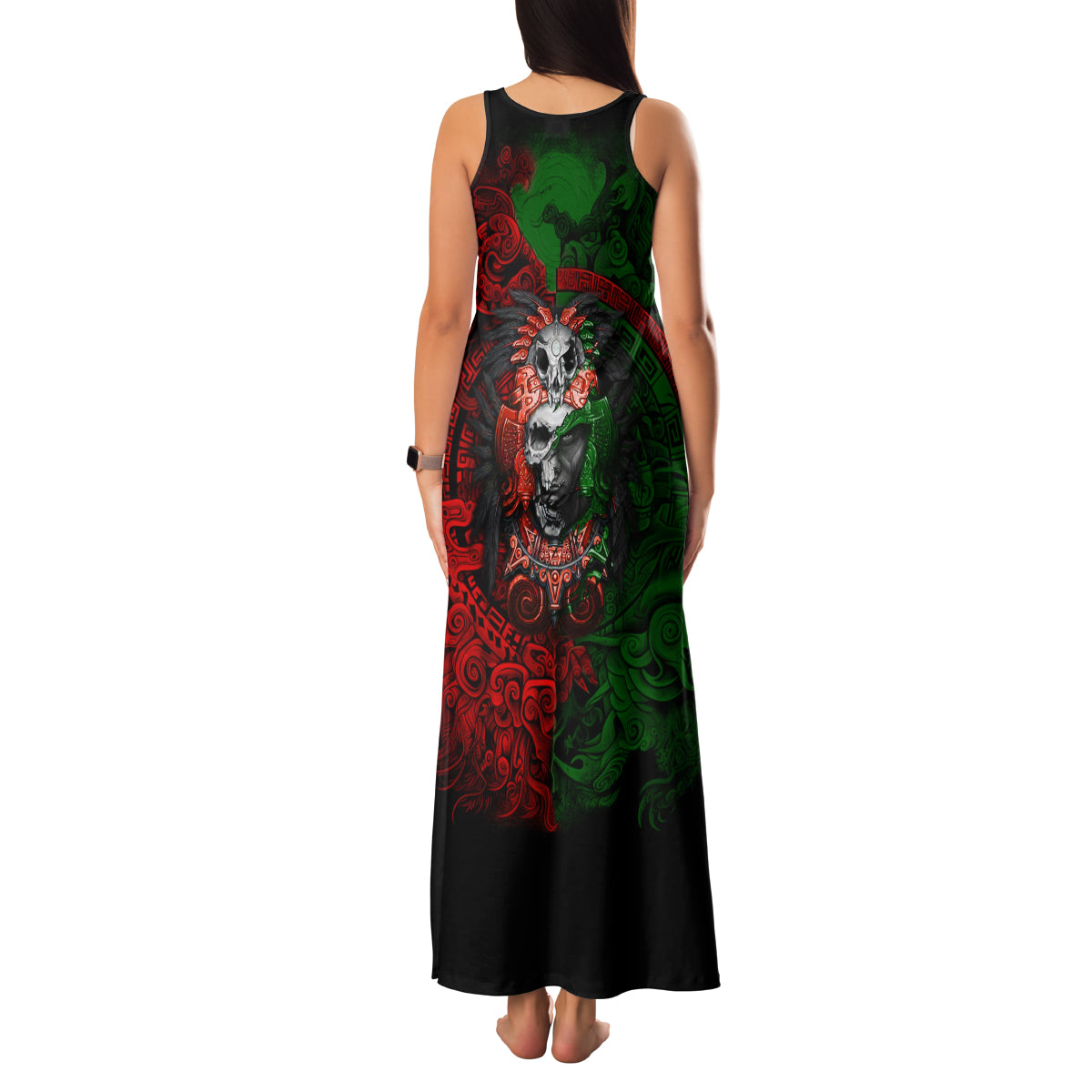 Skulls Aztec Warriors Family Matching Tank Maxi Dress and Hawaiian Shirt - Wonder Print Shop