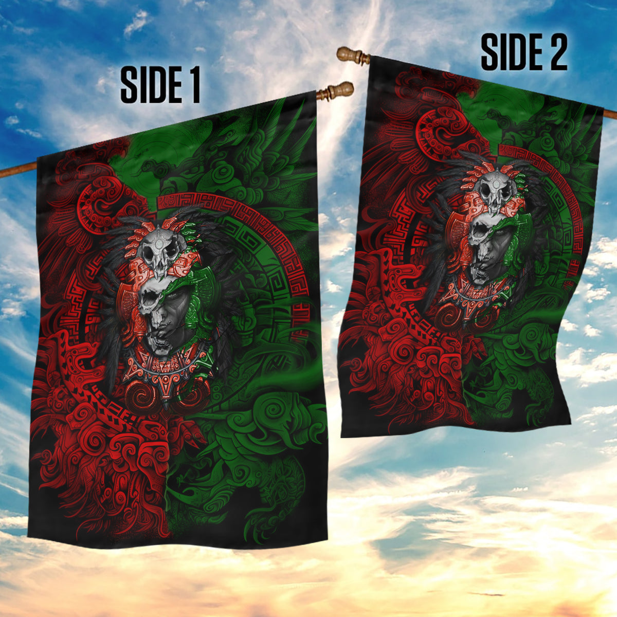Skulls Aztec Warriors Garden Flag - Wonder Print Shop