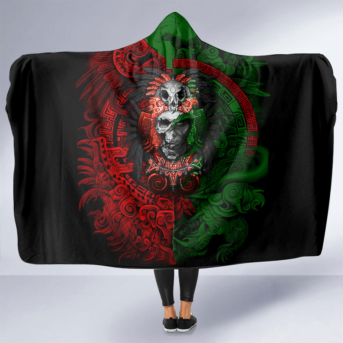 skulls-aztec-warriors-hooded-blanket