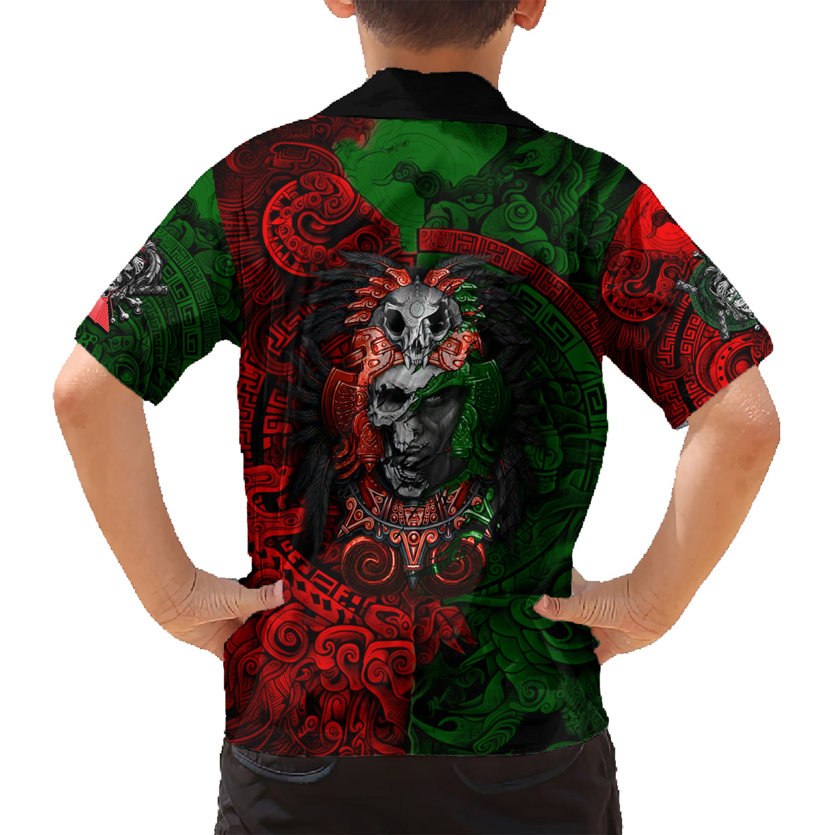 Skulls Aztec Warriors Kid Hawaiian Shirt - Wonder Print Shop