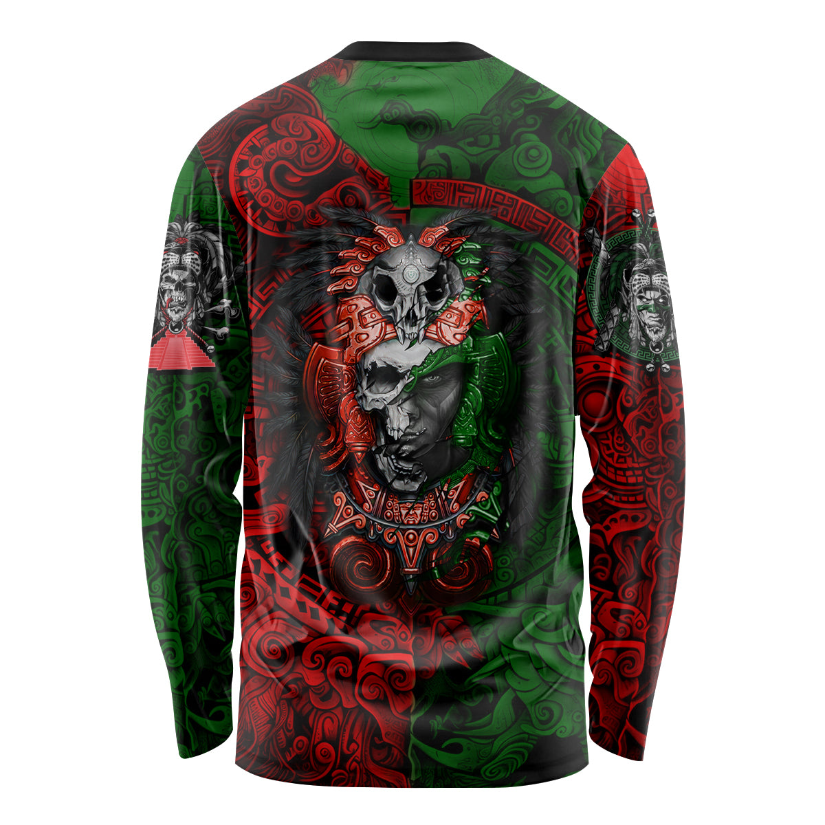 Skulls Aztec Warriors Long Sleeve Shirt - Wonder Print Shop