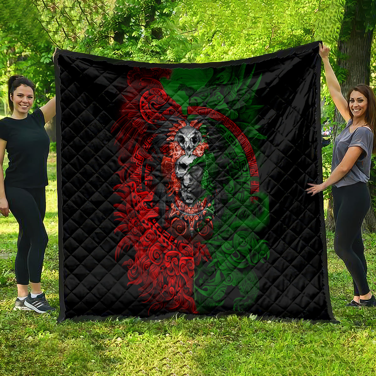 Skulls Aztec Warriors Quilt - Wonder Print Shop