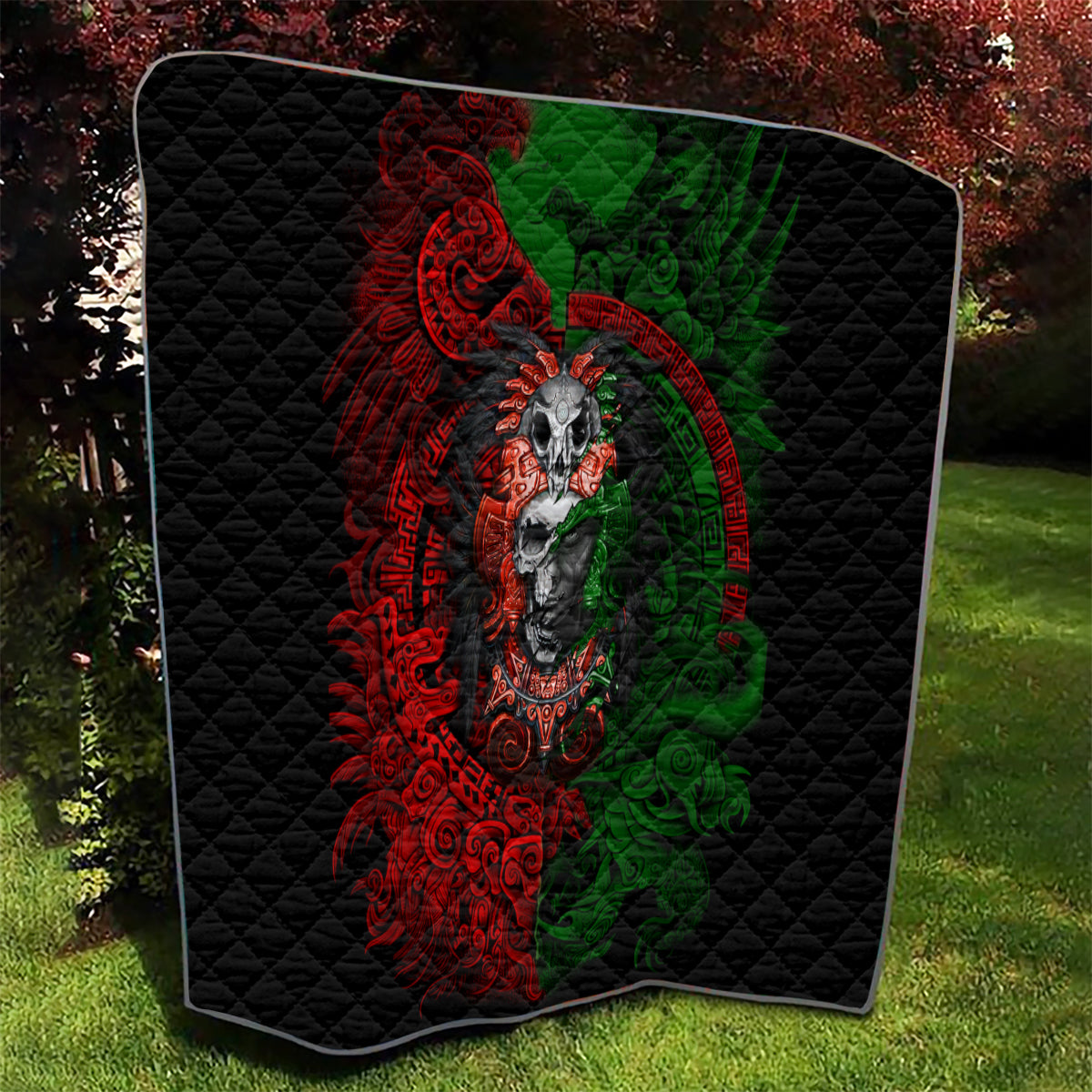 Skulls Aztec Warriors Quilt - Wonder Print Shop