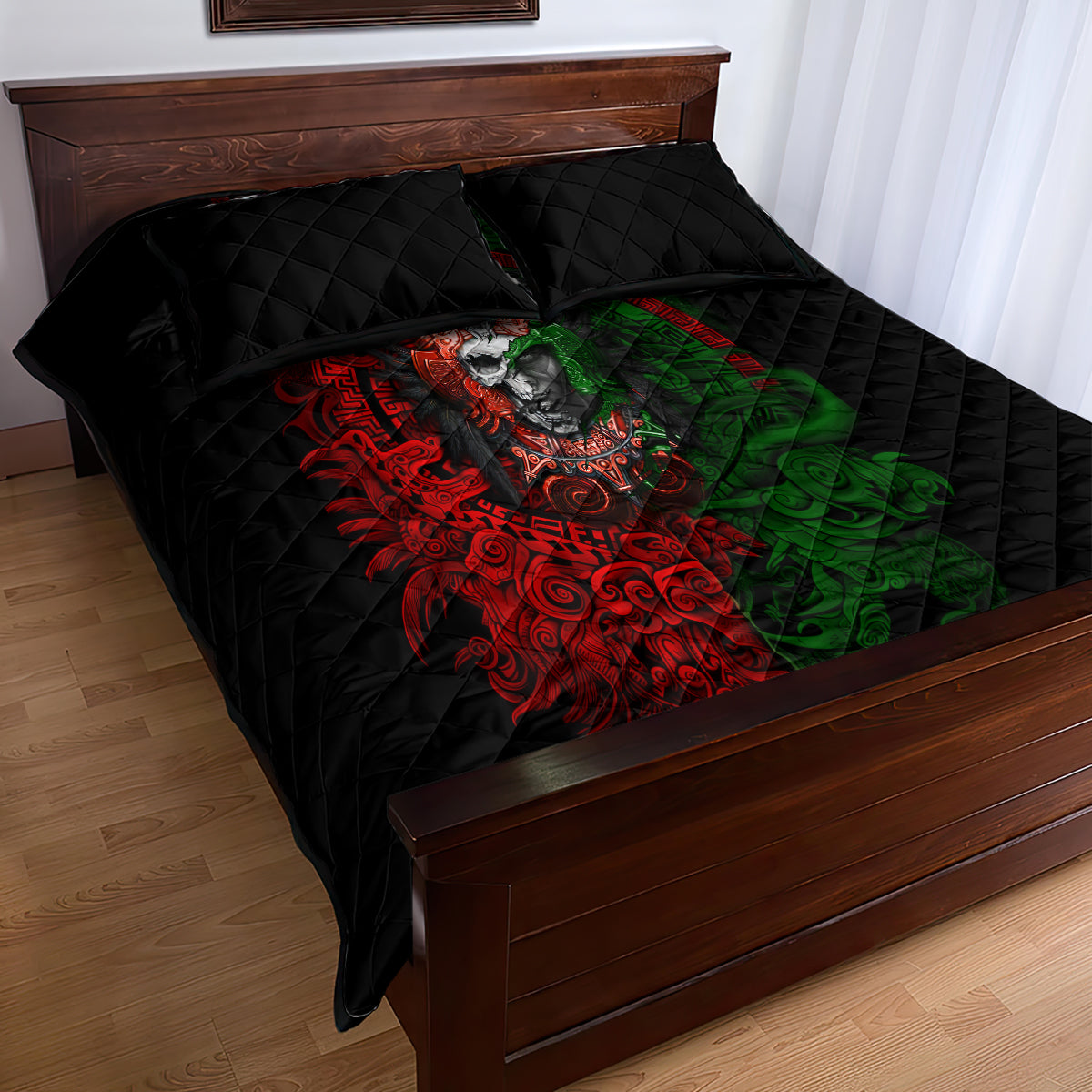 Skulls Aztec Warriors Quilt Bed Set - Wonder Print Shop