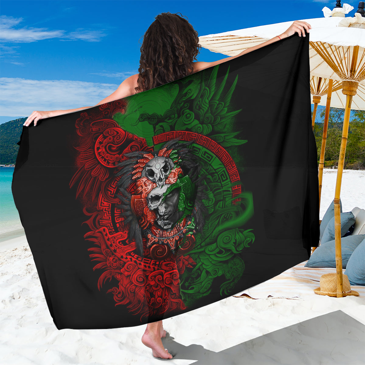 Skulls Aztec Warriors Sarong - Wonder Print Shop