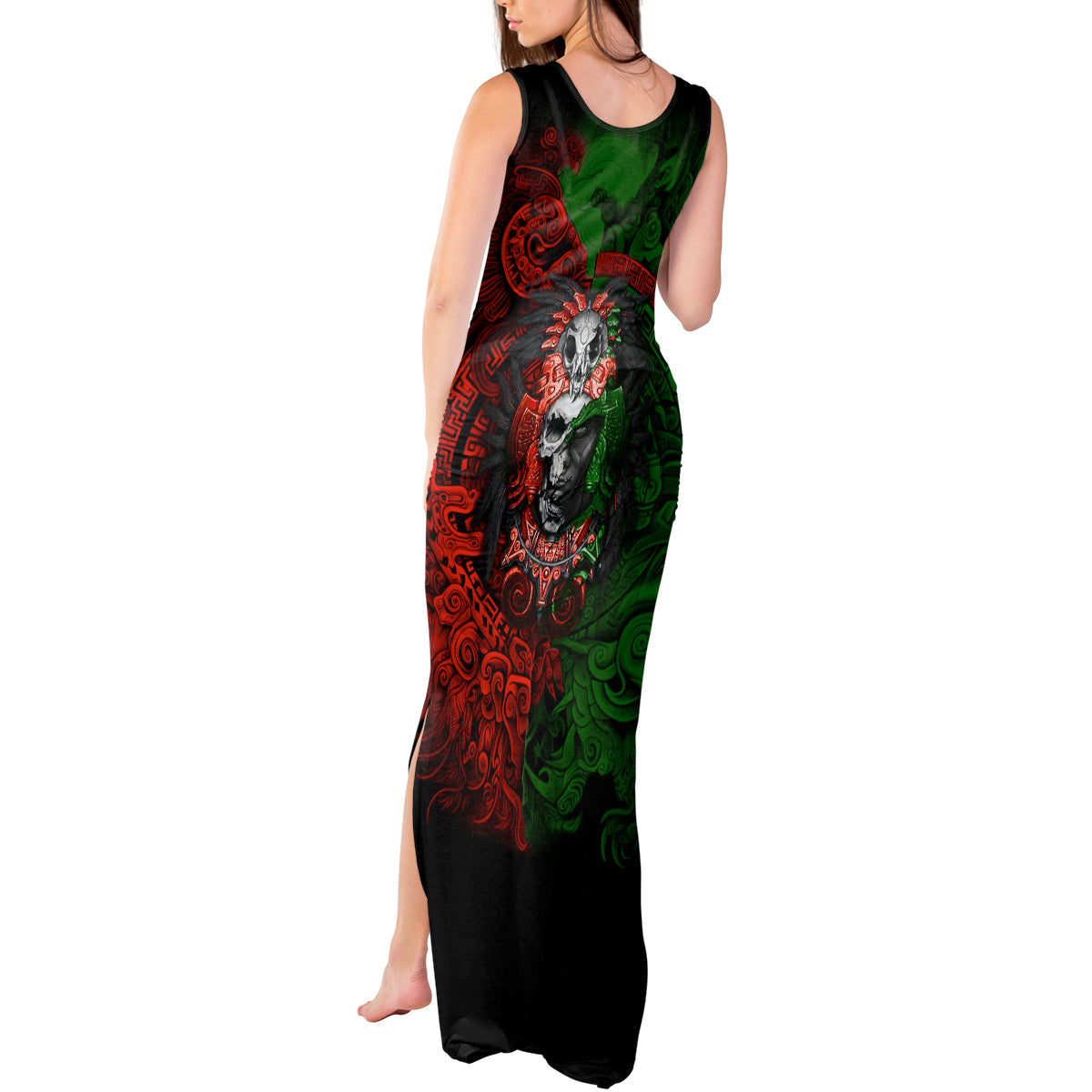 Skulls Aztec Warriors Tank Maxi Dress - Wonder Print Shop