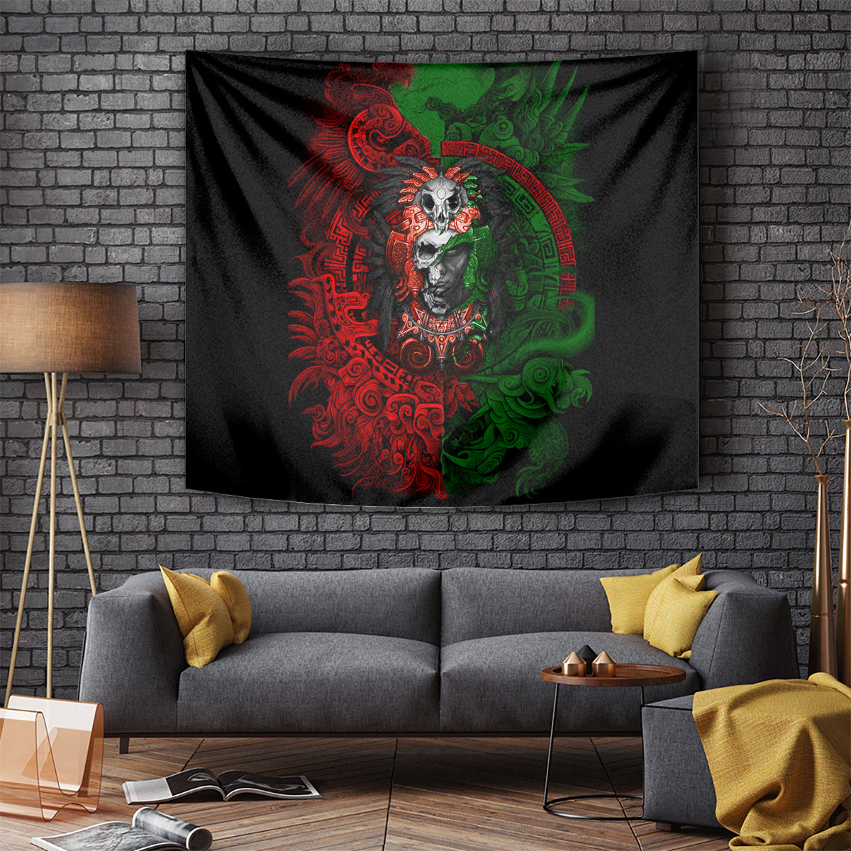 Skulls Aztec Warriors Tapestry - Wonder Print Shop