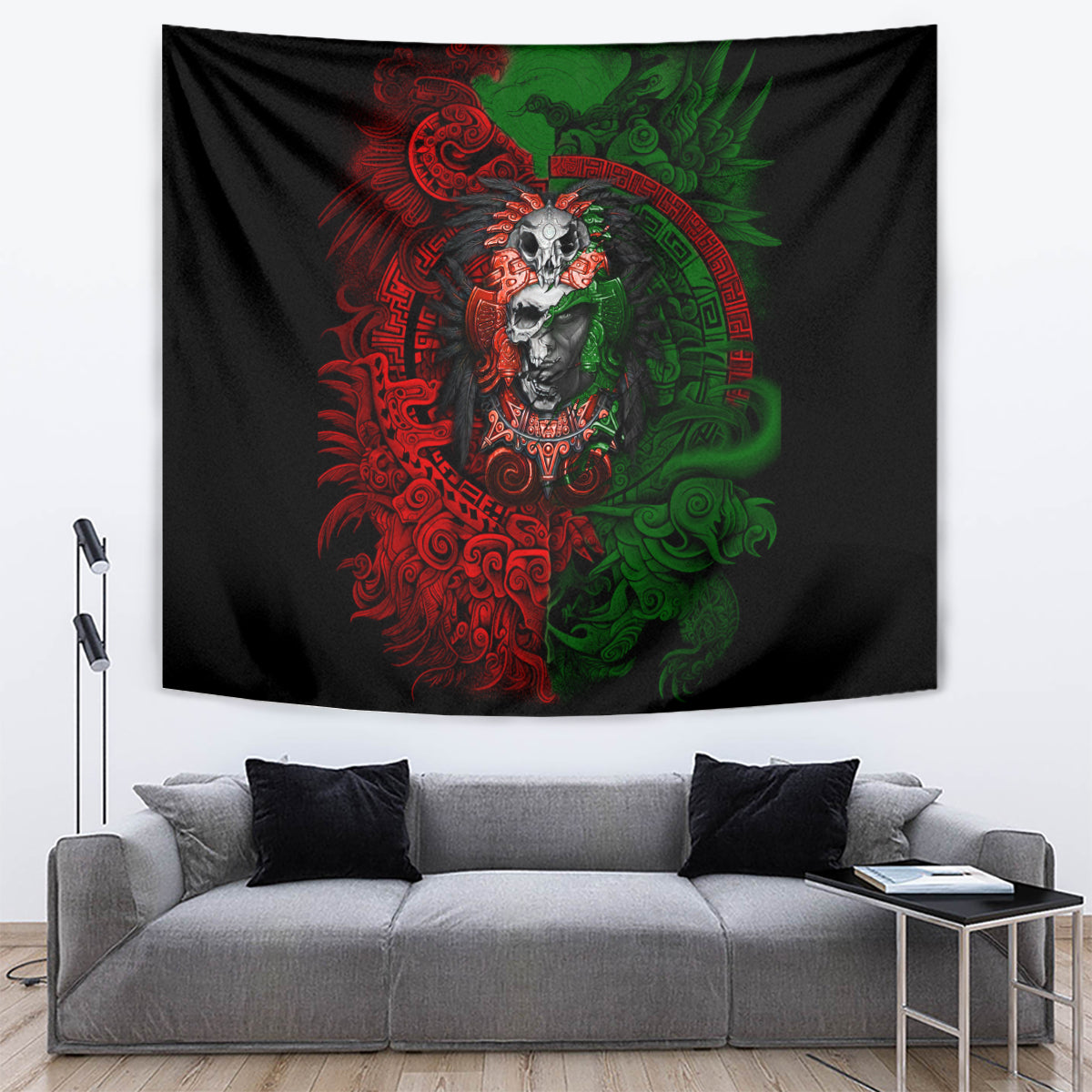 Skulls Aztec Warriors Tapestry - Wonder Print Shop