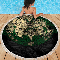 Aztec Warrior Skulls Beach Blanket - Wonder Print Shop