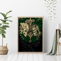 Aztec Warrior Skulls Canvas Wall Art - Wonder Print Shop