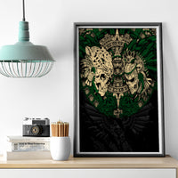 Aztec Warrior Skulls Canvas Wall Art - Wonder Print Shop