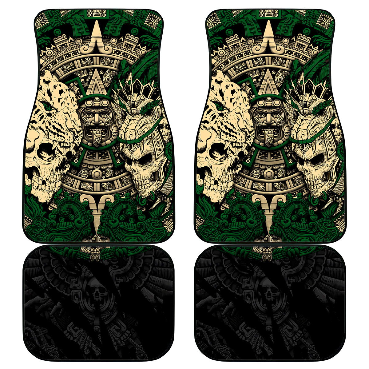 Aztec Warrior Skulls Car Mats - Wonder Print Shop