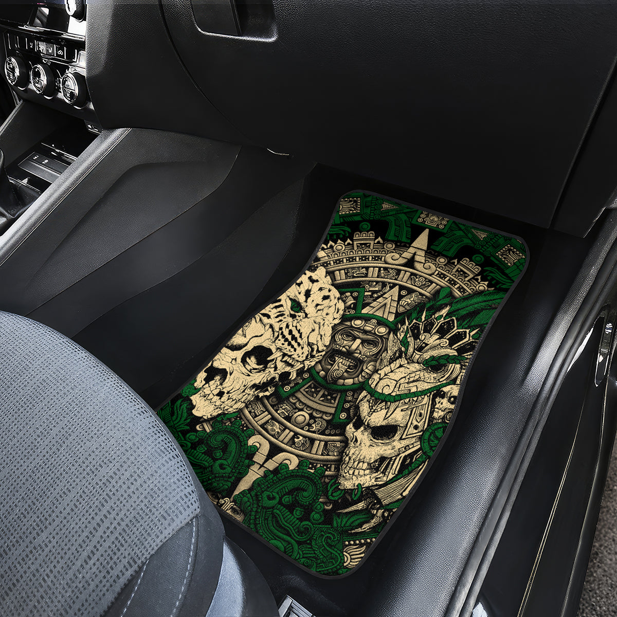 Aztec Warrior Skulls Car Mats - Wonder Print Shop