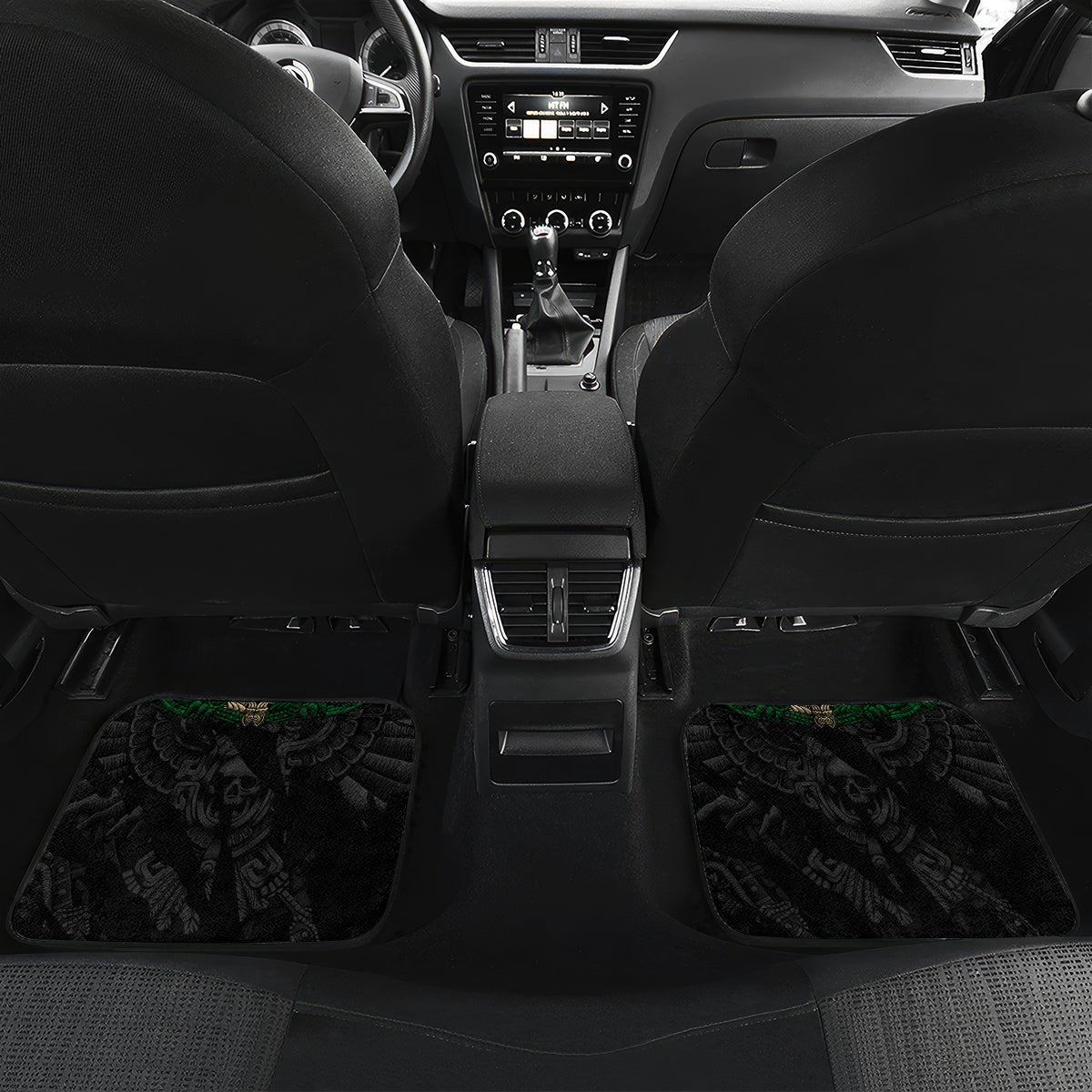 Aztec Warrior Skulls Car Mats - Wonder Print Shop