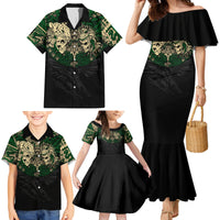 Aztec Warrior Skulls Family Matching Mermaid Dress and Hawaiian Shirt - Wonder Print Shop