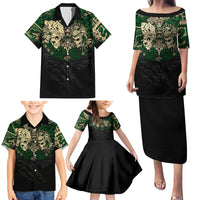 Aztec Warrior Skulls Family Matching Puletasi Dress and Hawaiian Shirt - Wonder Print Shop