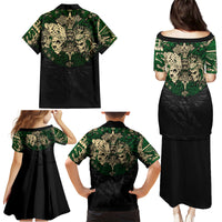 Aztec Warrior Skulls Family Matching Puletasi Dress and Hawaiian Shirt - Wonder Print Shop