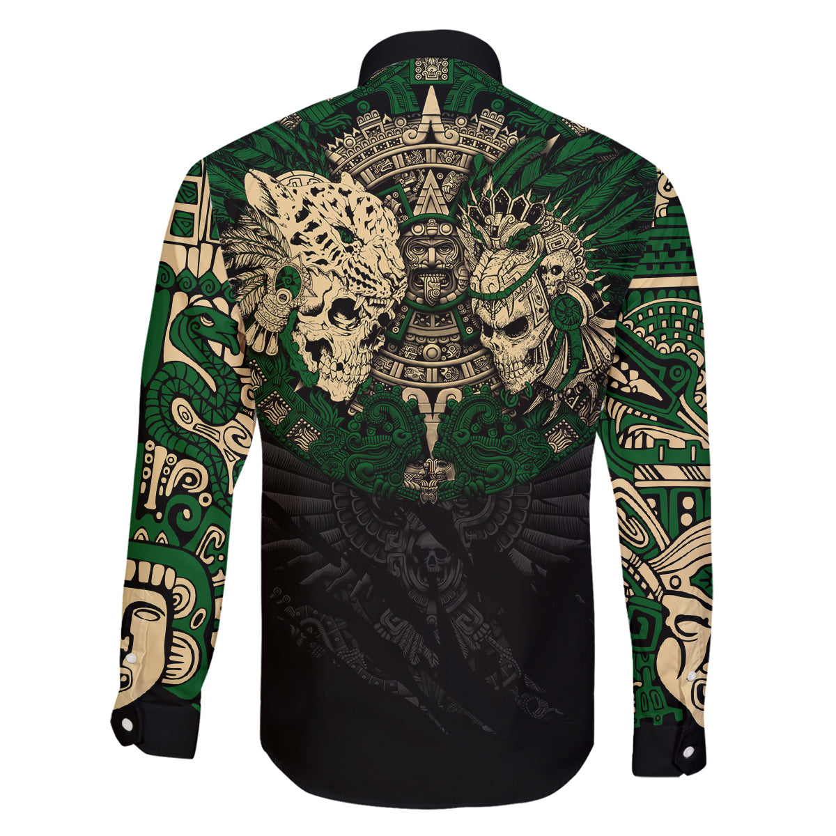 Aztec Warrior Skulls Family Matching Tank Maxi Dress and Hawaiian Shirt - Wonder Print Shop