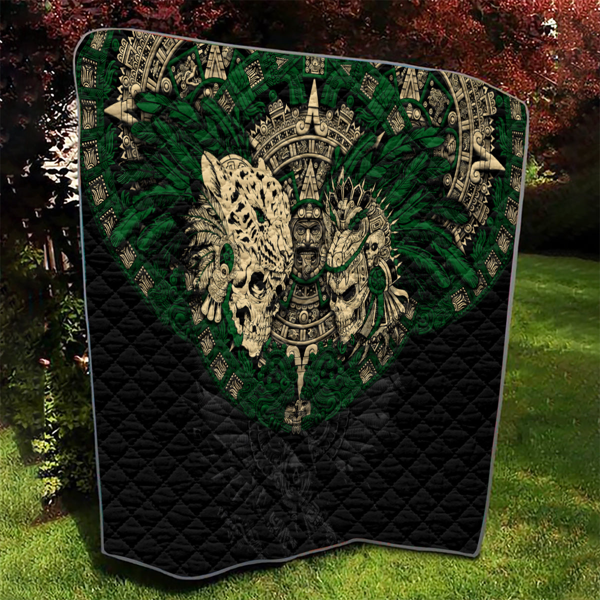 Aztec Warrior Skulls Quilt - Wonder Print Shop