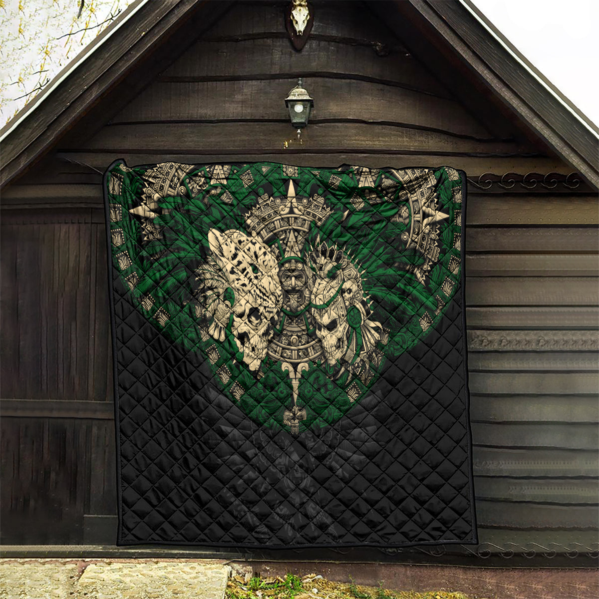 Aztec Warrior Skulls Quilt - Wonder Print Shop