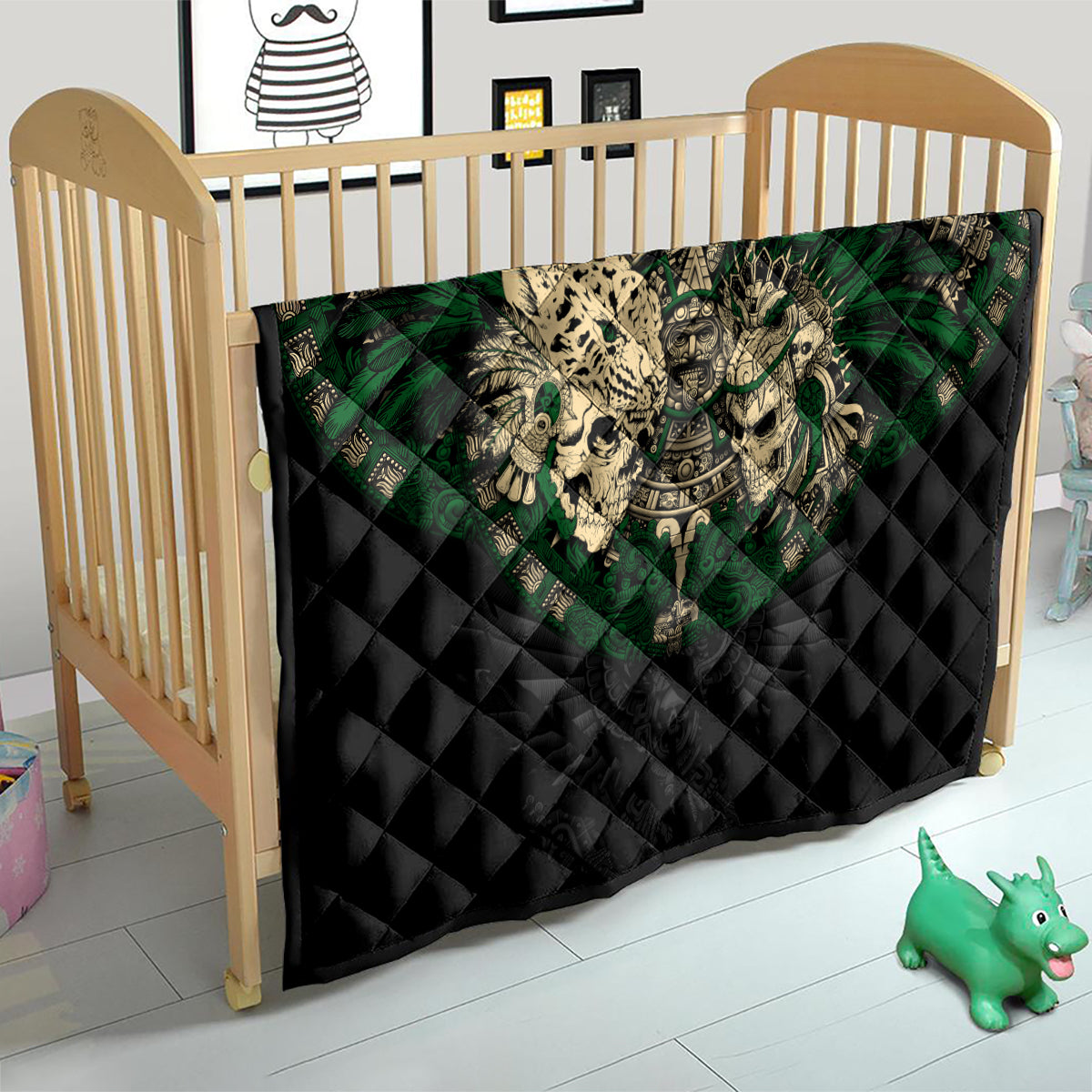 Aztec Warrior Skulls Quilt - Wonder Print Shop