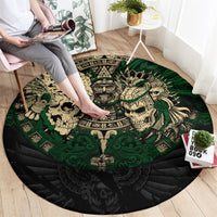 aztec-warrior-skulls-round-carpet