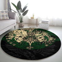 aztec-warrior-skulls-round-carpet