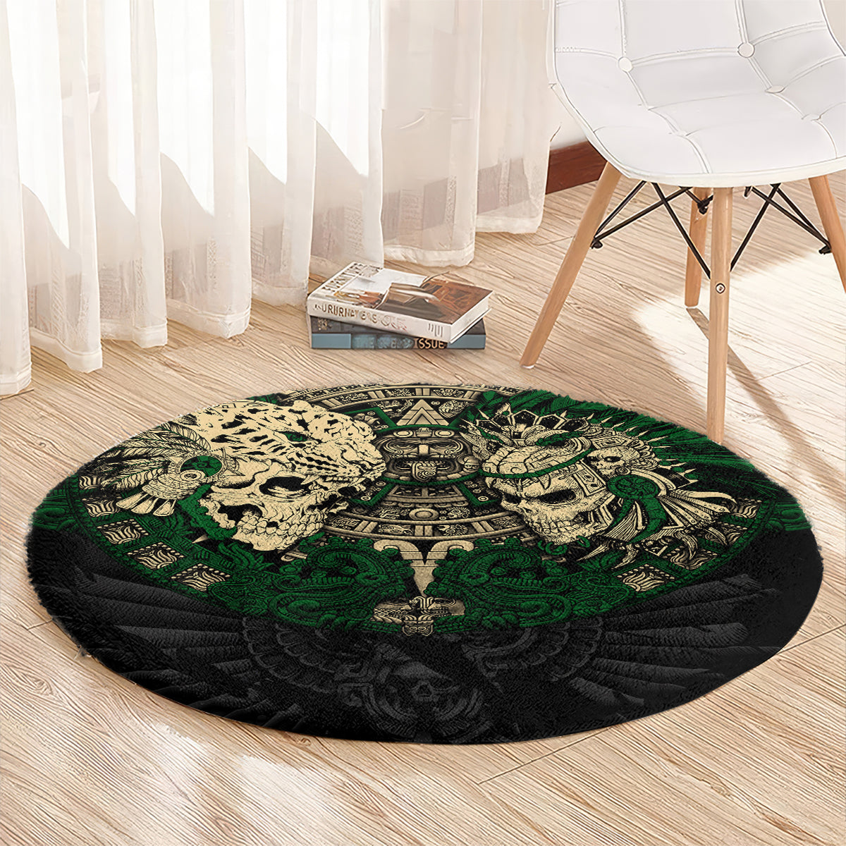 aztec-warrior-skulls-round-carpet