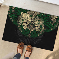 Aztec Warrior Skulls Rubber Doormat - Wonder Print Shop