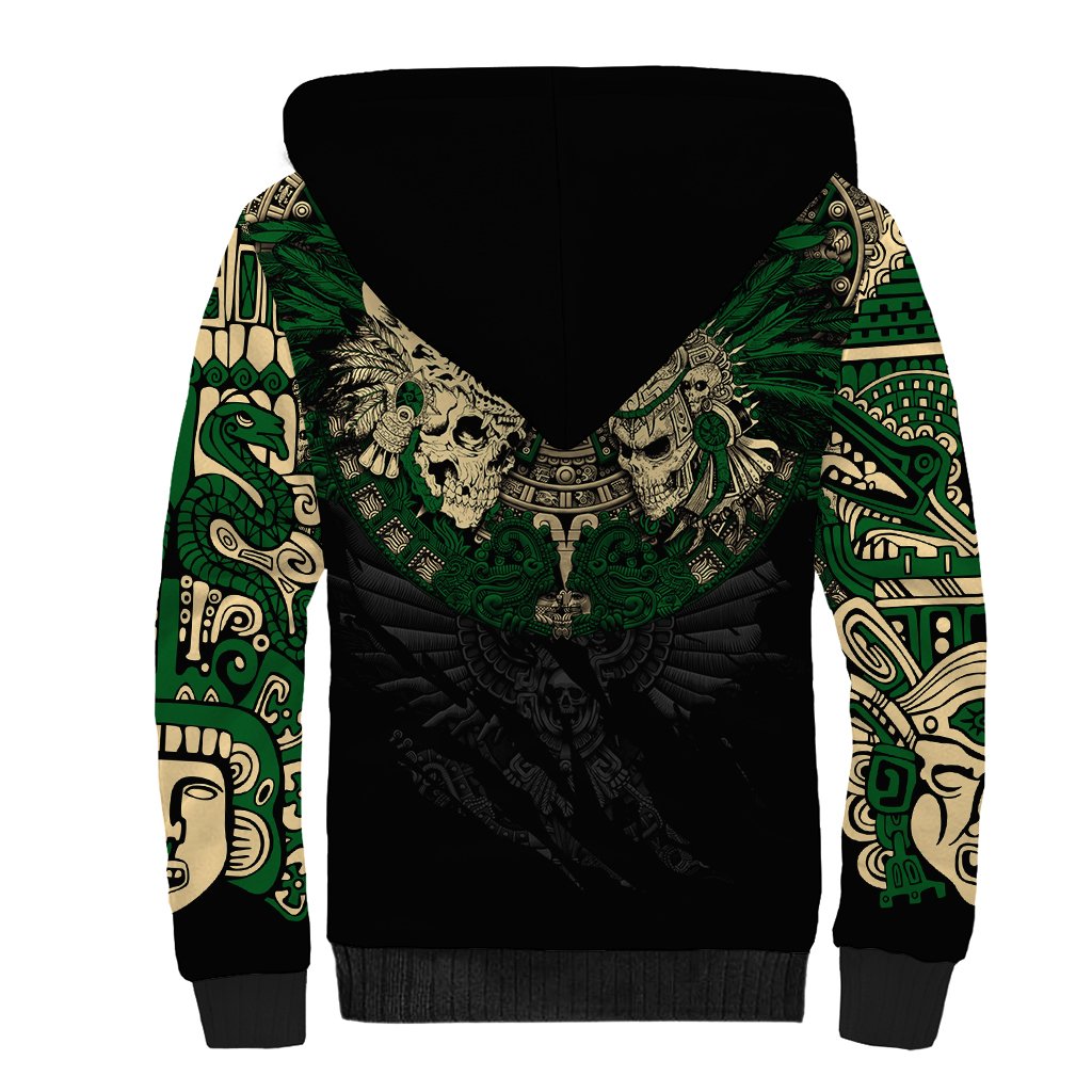 Aztec Warrior Skulls Sherpa Hoodie - Wonder Print Shop