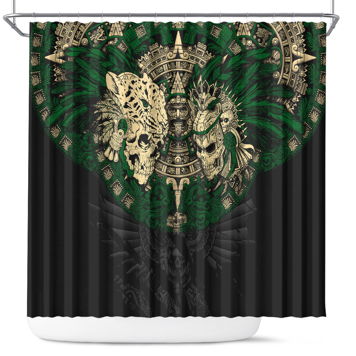 aztec-warrior-skulls-shower-curtain