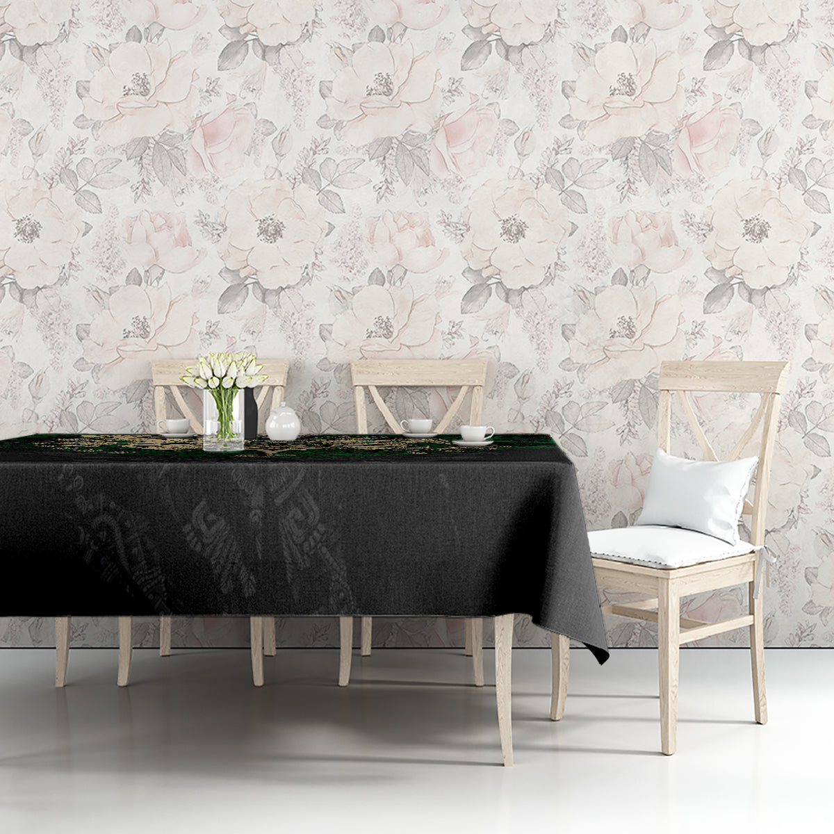 Aztec Warrior Skulls Tablecloth - Wonder Print Shop