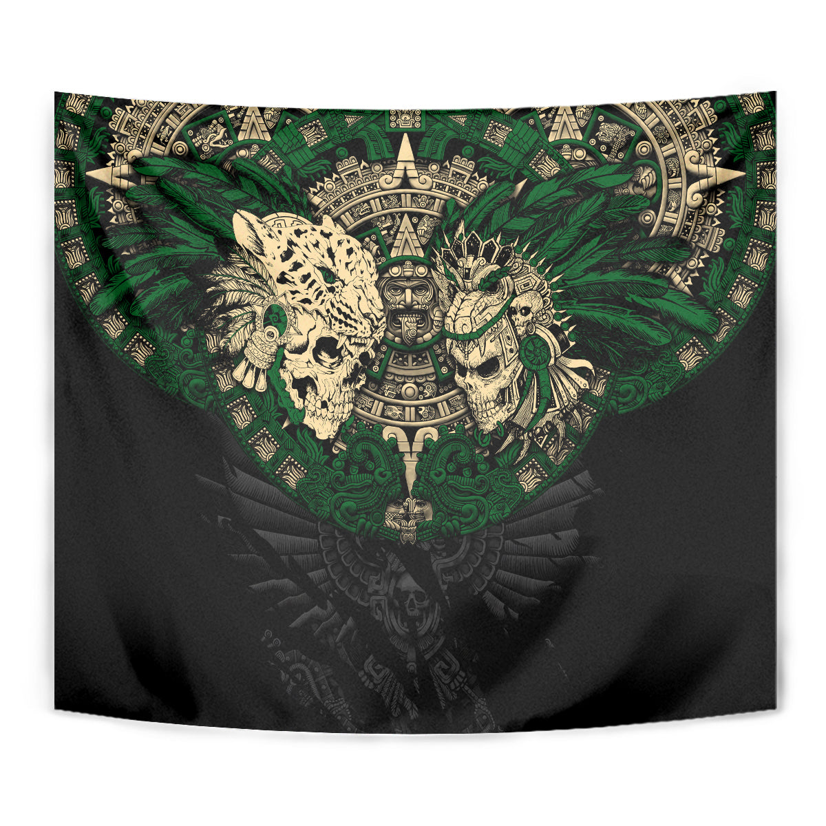 Aztec Warrior Skulls Tapestry - Wonder Print Shop
