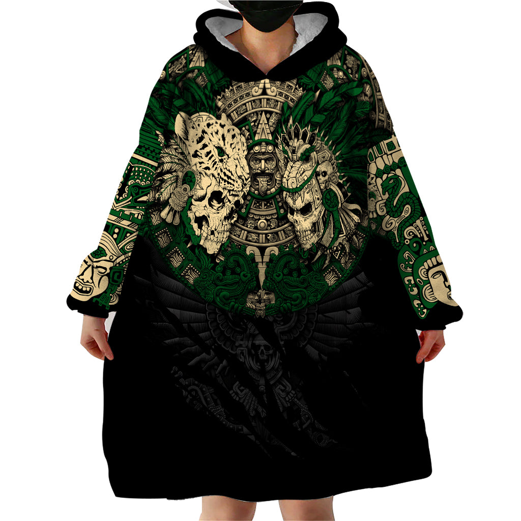 Aztec Warrior Skulls Wearable Blanket Hoodie - Wonder Print Shop