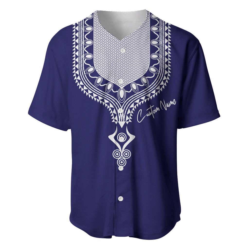 Printed Dashiki African Baseball Jersey Blue - Wonder Print Shop