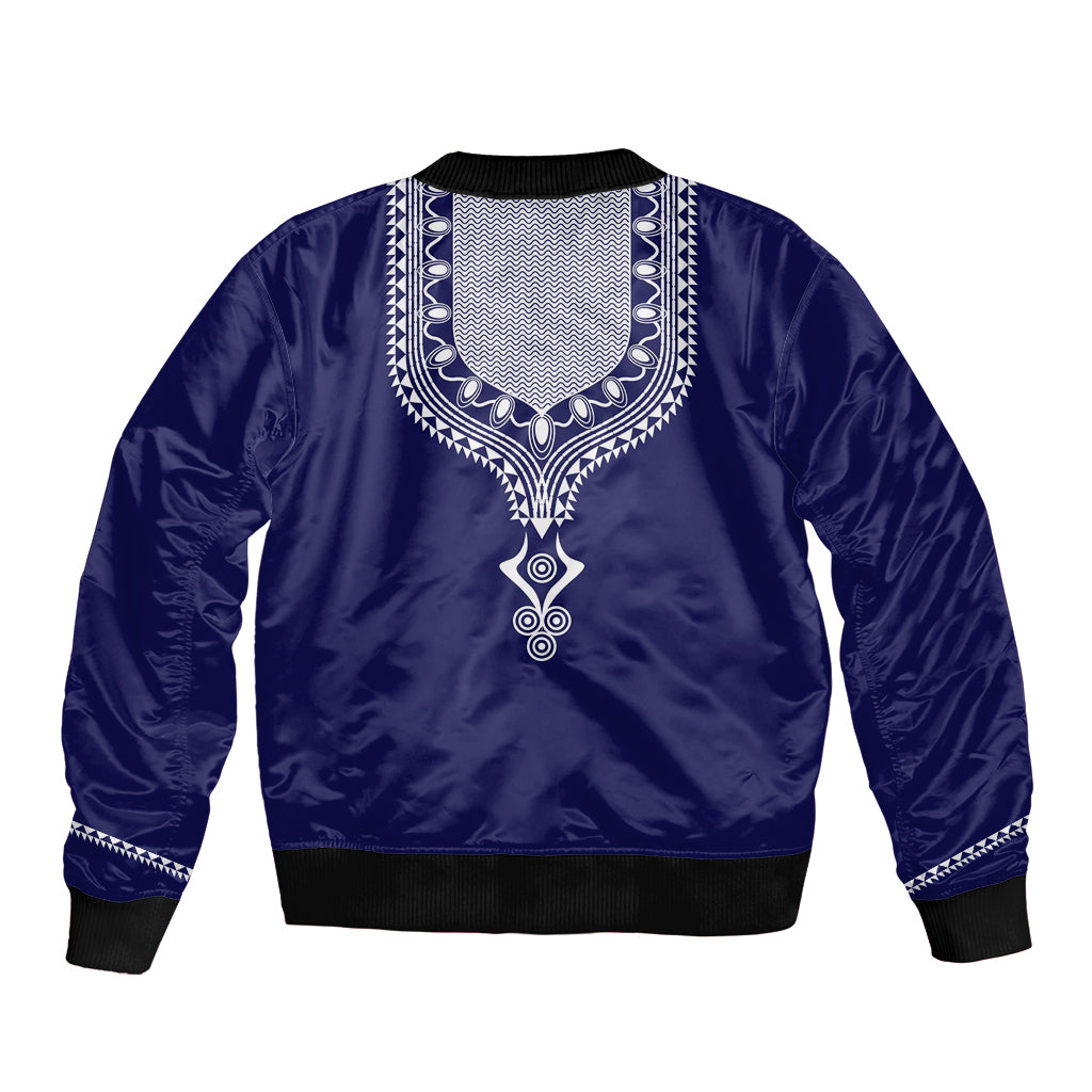 Printed Dashiki African Bomber Jacket Blue - Wonder Print Shop