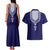 Printed Dashiki African Couples Matching Tank Maxi Dress and Hawaiian Shirt Blue - Wonder Print Shop
