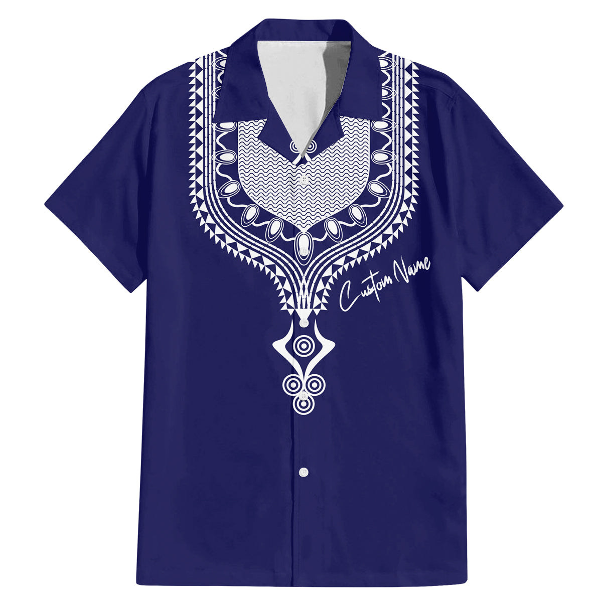 Printed Dashiki African Family Matching Mermaid Dress and Hawaiian Shirt Blue - Wonder Print Shop