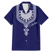 Printed Dashiki African Family Matching Mermaid Dress and Hawaiian Shirt Blue - Wonder Print Shop