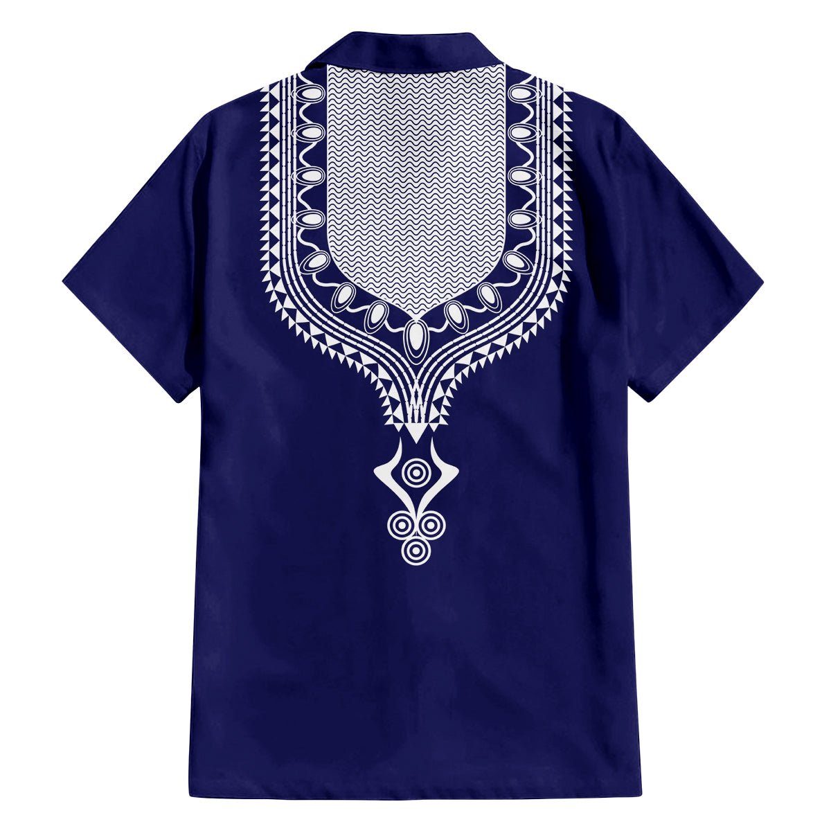 Printed Dashiki African Family Matching Off Shoulder Short Dress and Hawaiian Shirt Blue - Wonder Print Shop