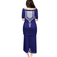 Printed Dashiki African Family Matching Puletasi and Hawaiian Shirt Blue - Wonder Print Shop