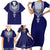 Printed Dashiki African Family Matching Short Sleeve Bodycon Dress and Hawaiian Shirt Blue - Wonder Print Shop