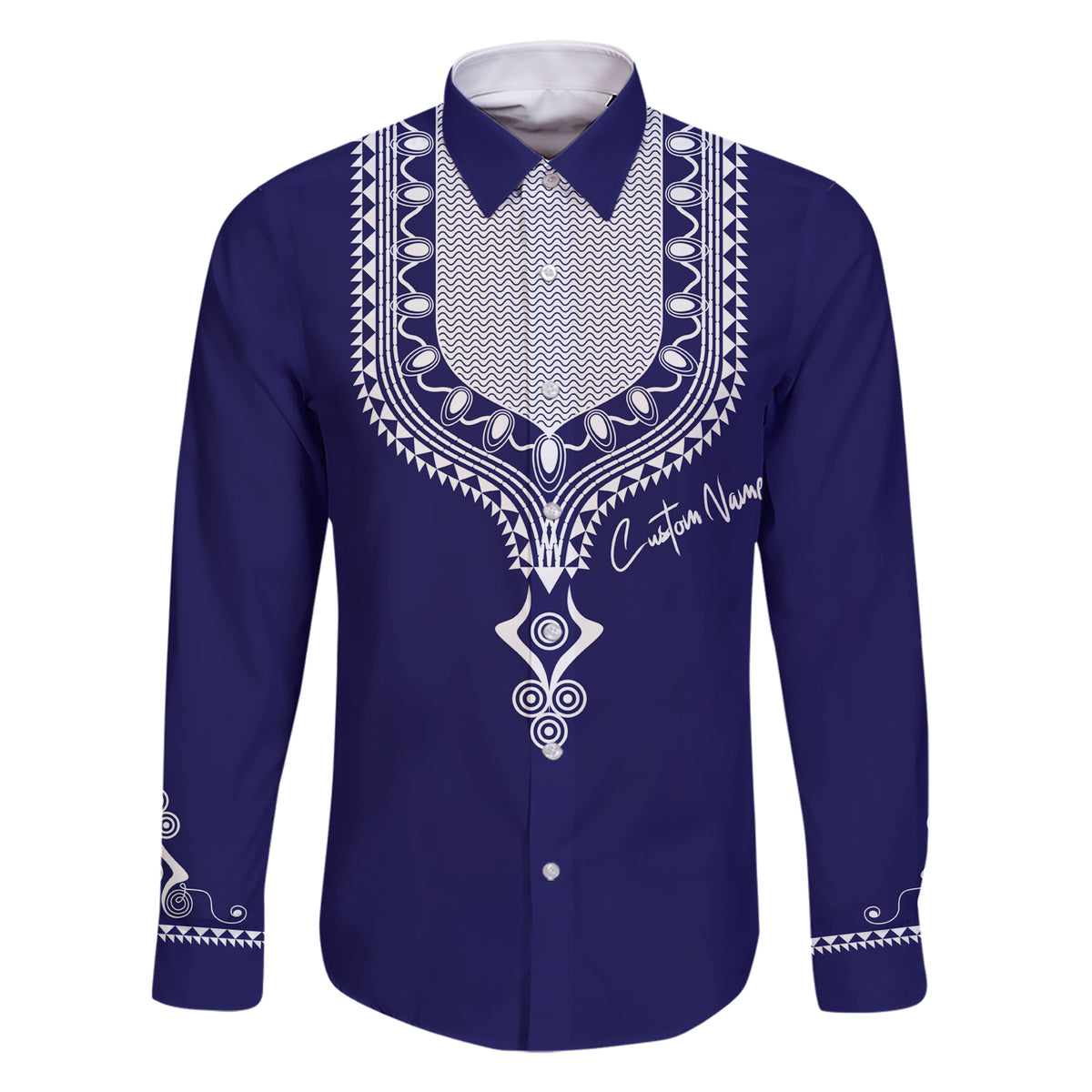 Printed Dashiki African Family Matching Short Sleeve Bodycon Dress and Hawaiian Shirt Blue - Wonder Print Shop