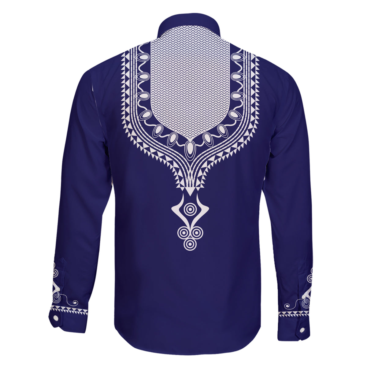 Printed Dashiki African Family Matching Short Sleeve Bodycon Dress and Hawaiian Shirt Blue - Wonder Print Shop