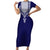 Printed Dashiki African Family Matching Short Sleeve Bodycon Dress and Hawaiian Shirt Blue - Wonder Print Shop