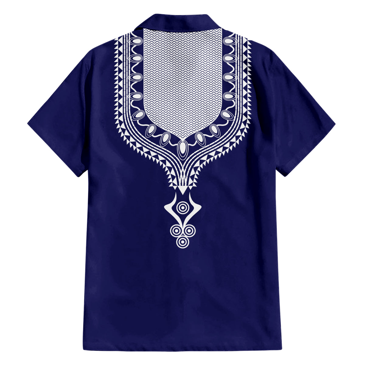 Printed Dashiki African Hawaiian Shirt Blue - Wonder Print Shop