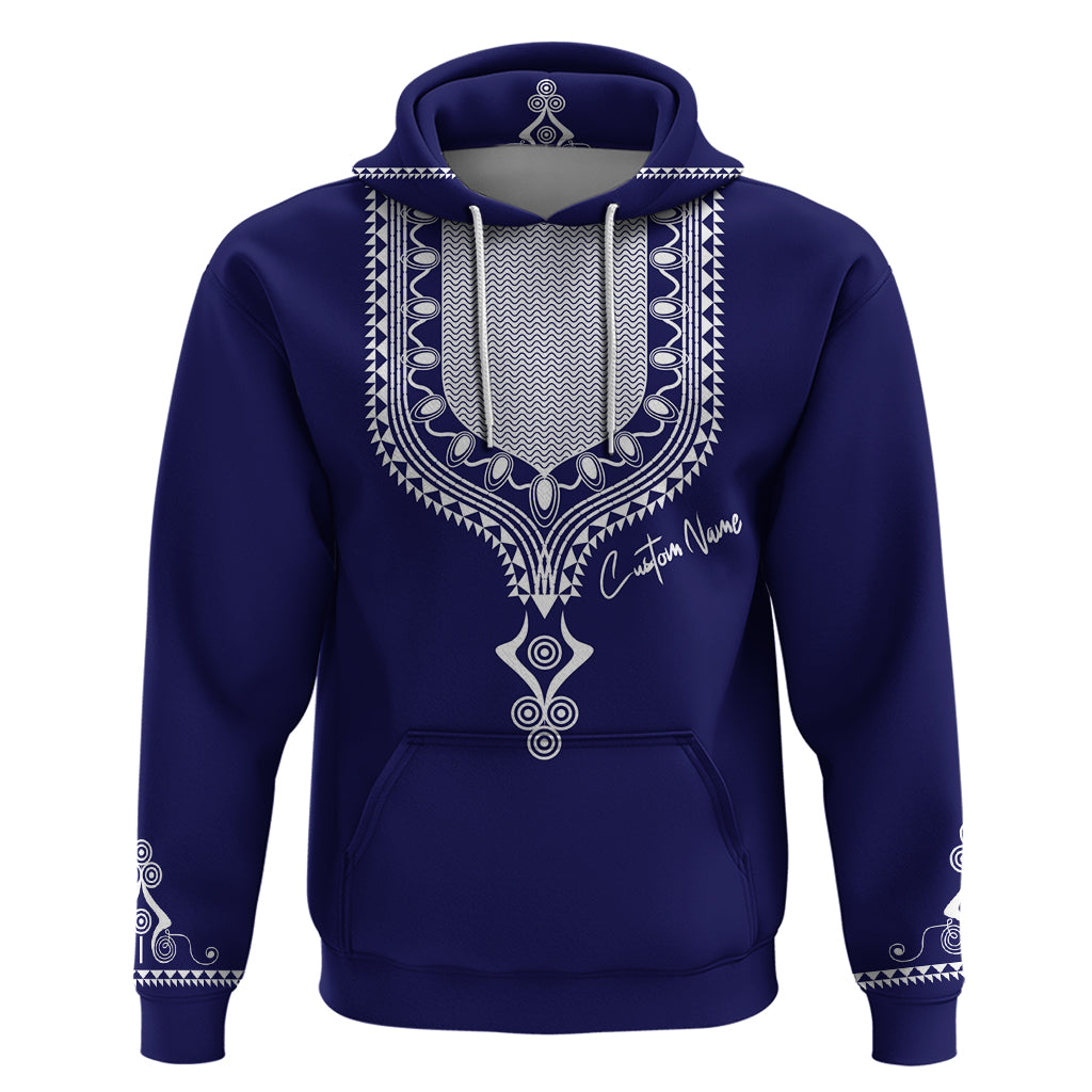 Printed Dashiki African Hoodie Blue - Wonder Print Shop