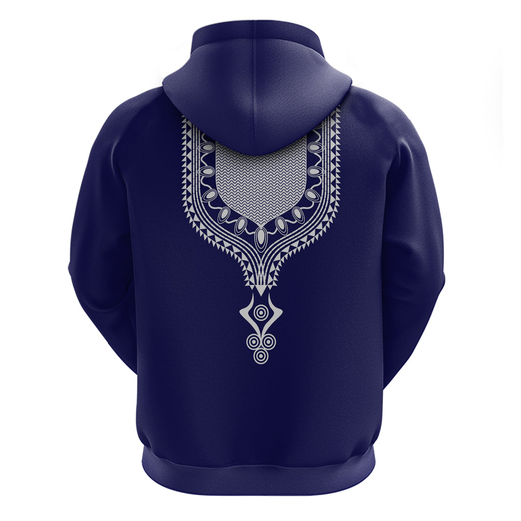 Printed Dashiki African Hoodie Blue - Wonder Print Shop